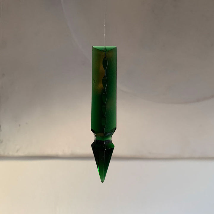 Glass Prism Dark Green 10cm