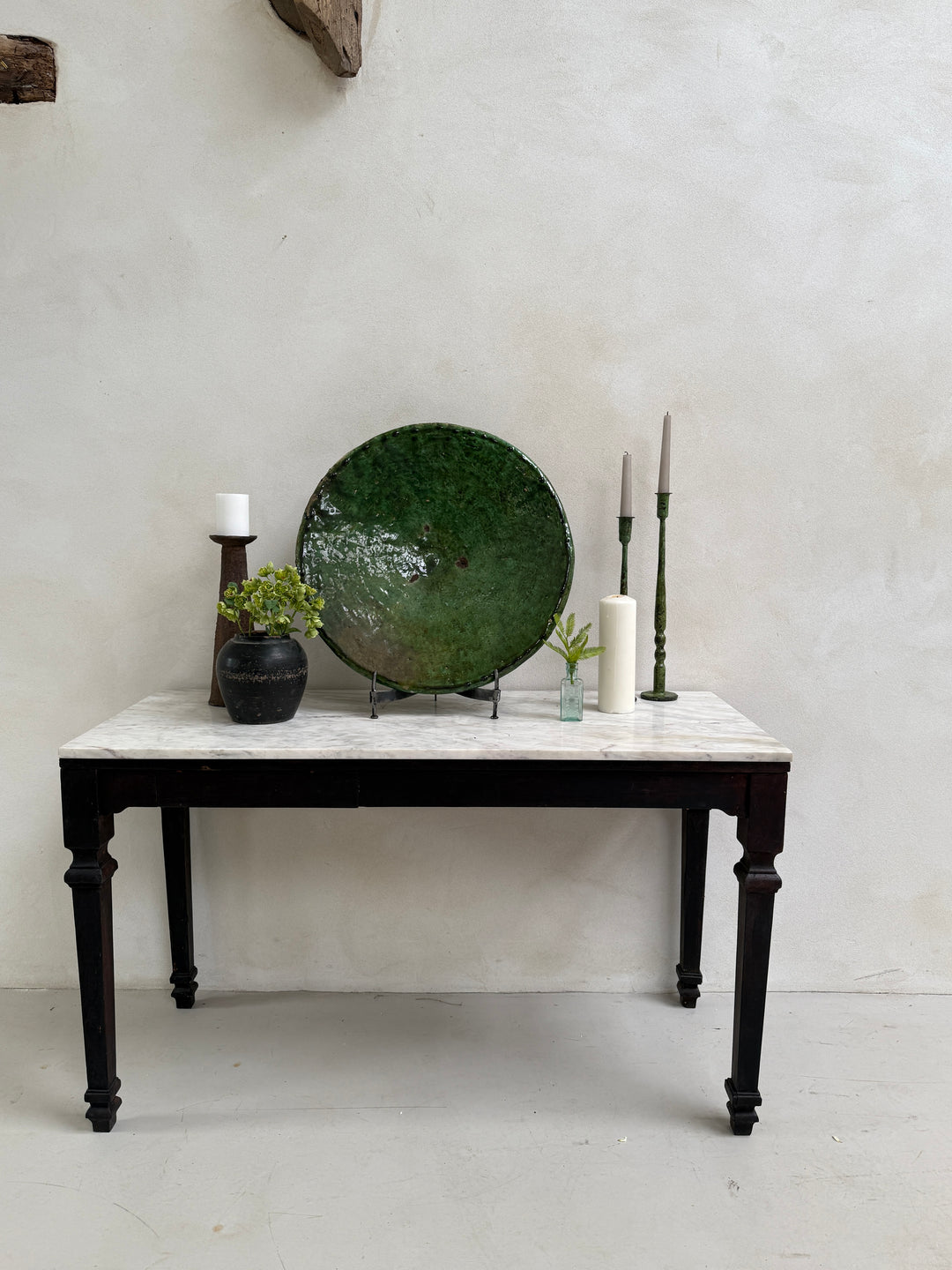Green decorative Moroccan plate green | XL