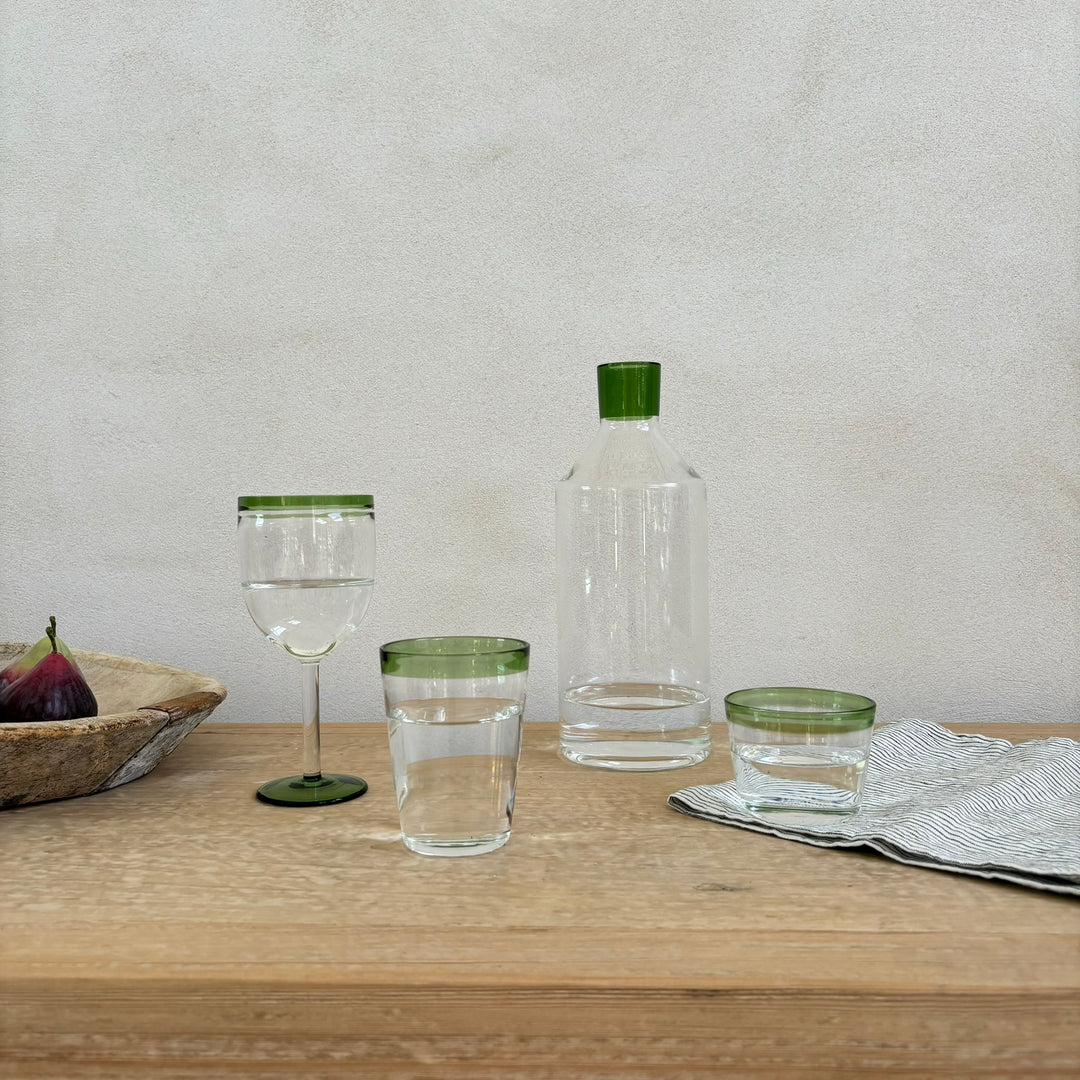 GREEN RIM DRINKING GLASS COLLECTION