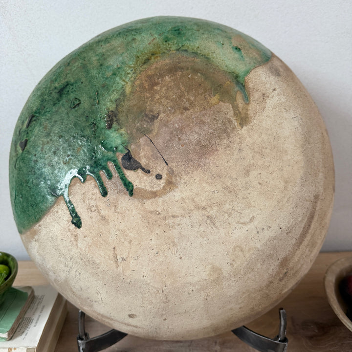 Half glazed decorative Moroccan bowl | XL