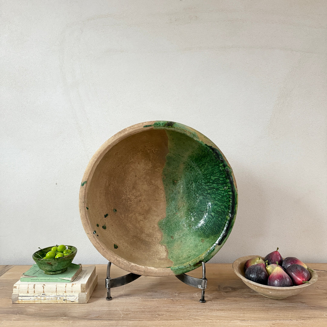 Half glazed decorative Moroccan bowl | XL