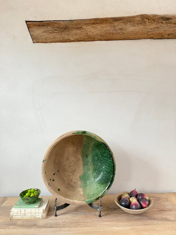 Half glazed decorative Moroccan bowl | XL
