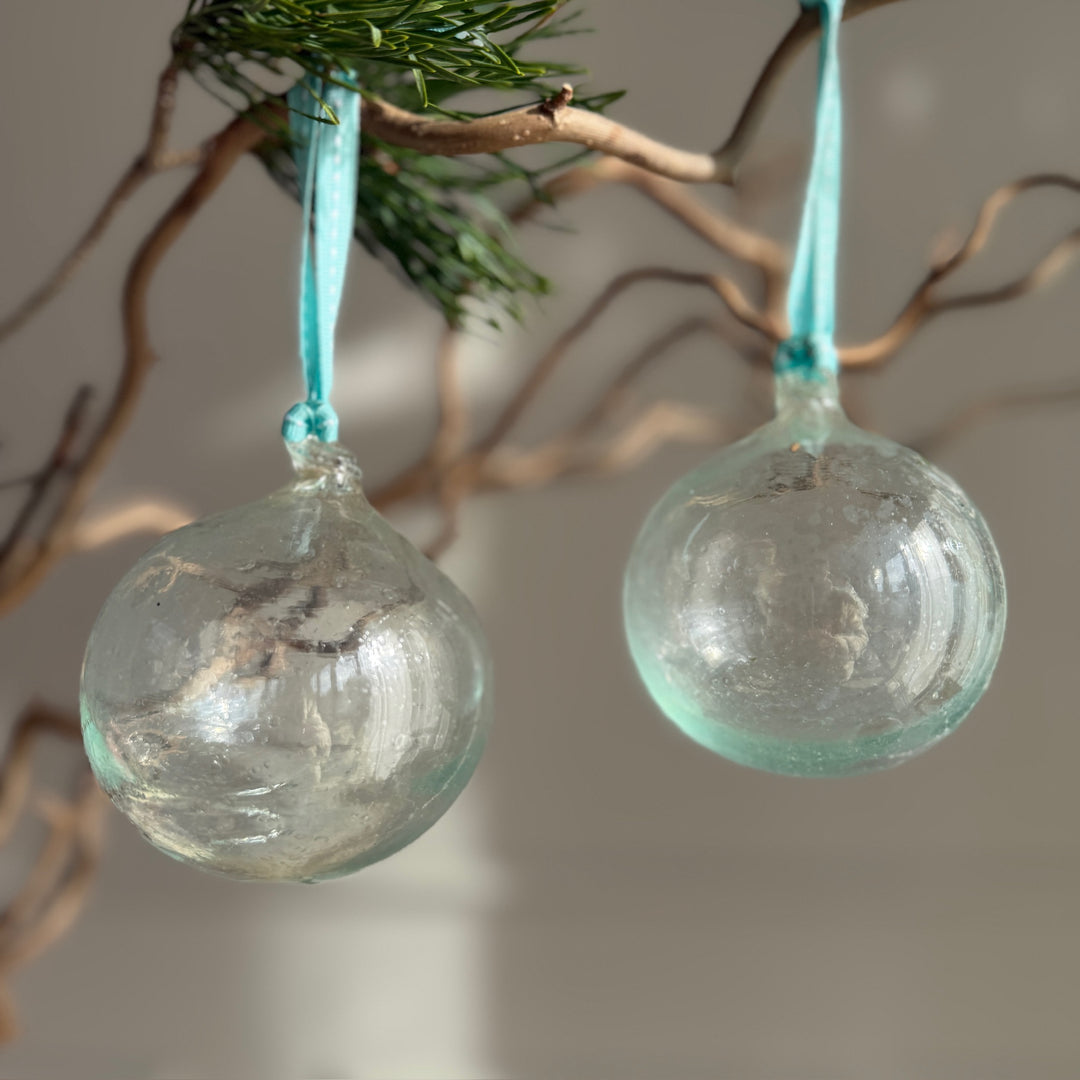 Hand Blown Glass Bauble | Clear