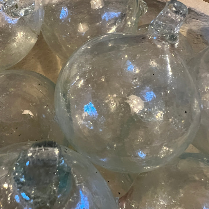 Hand blown glass bauble large clear
