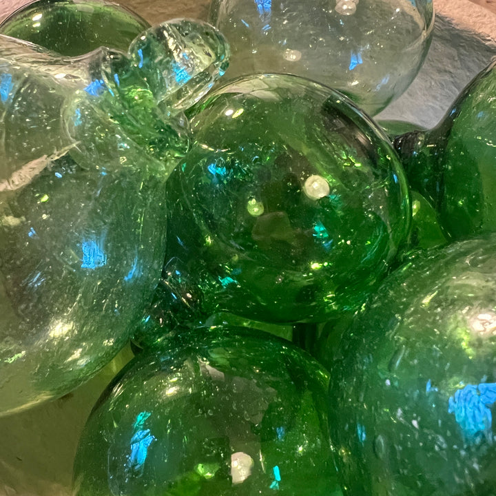 Hand blown glass bauble large green