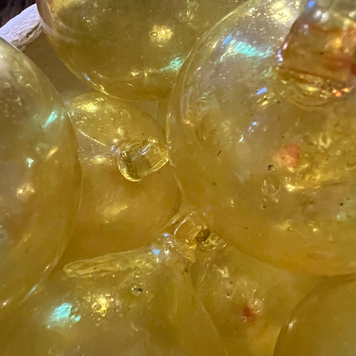 Hand blown glass bauble large yellow
