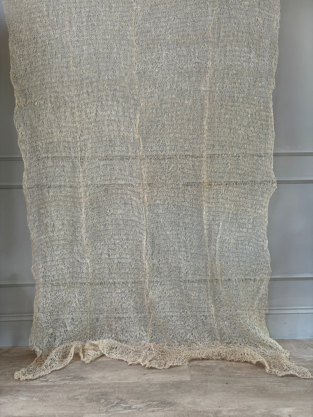 Hand knitted sisal curtain