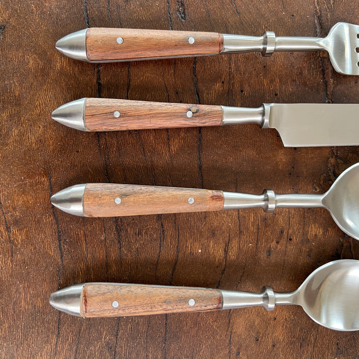 Hand made wooden handled cutlery set