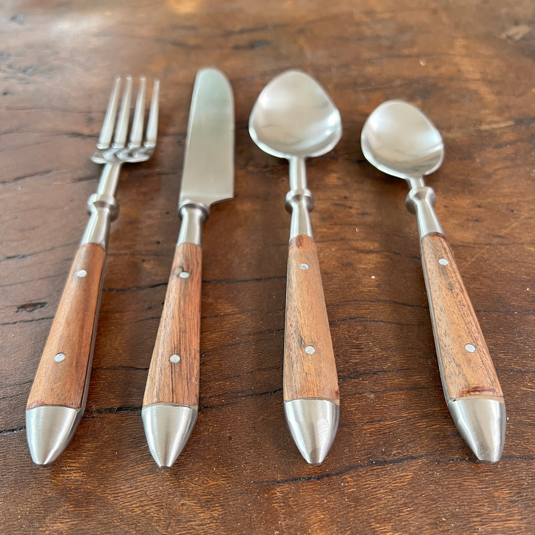 Hand made wooden handled cutlery set