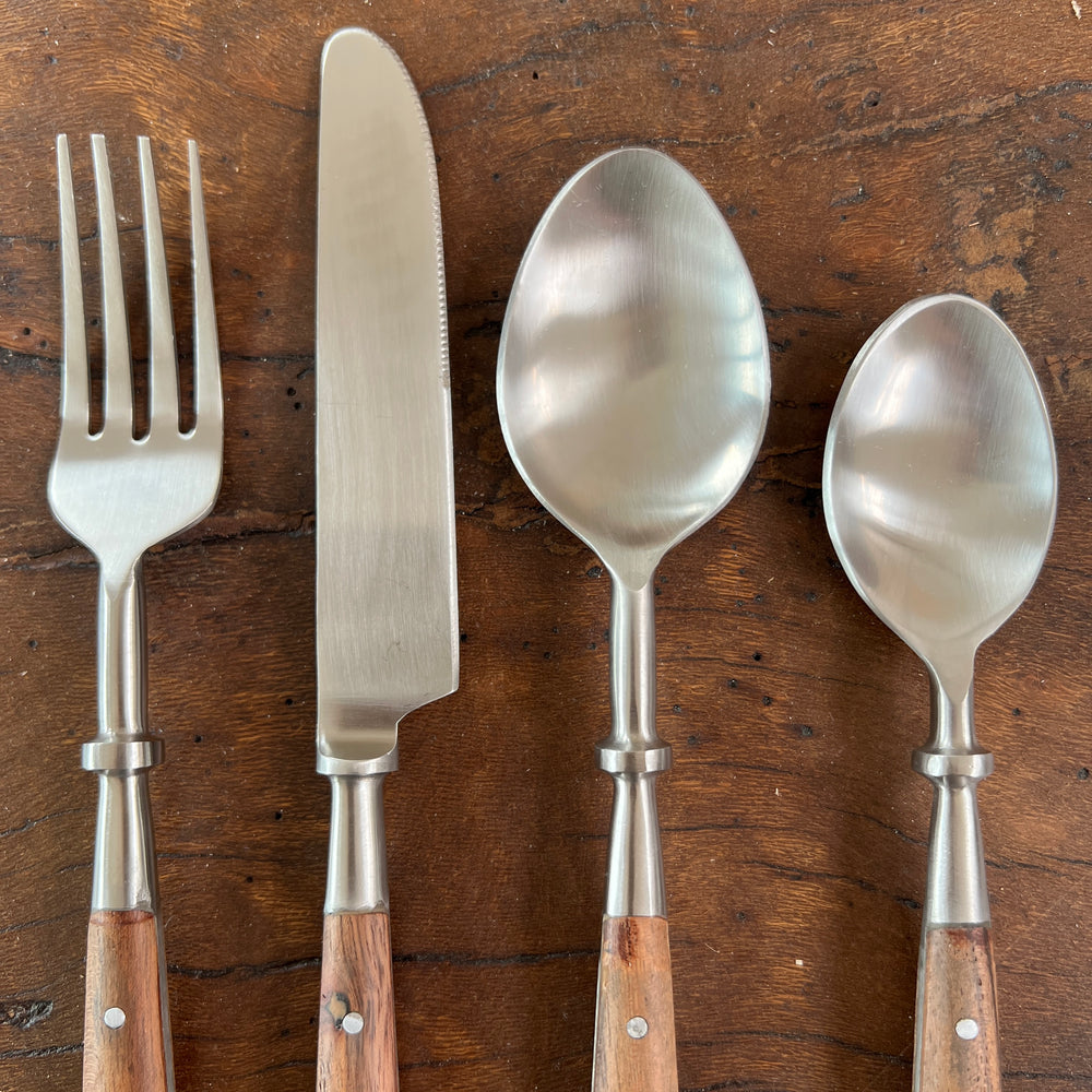 Hand made wooden handled cutlery set