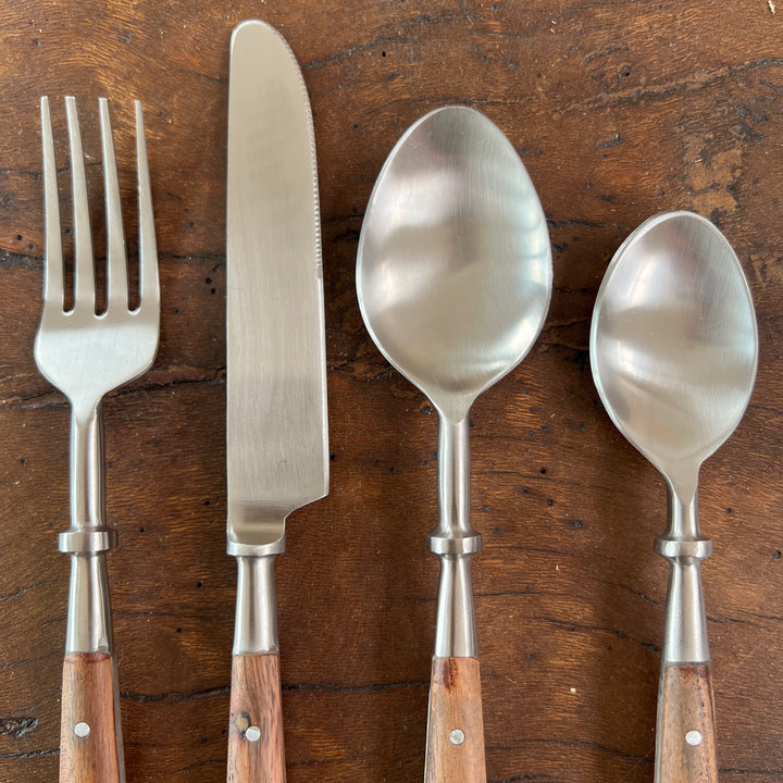 Hand made wooden handled cutlery set