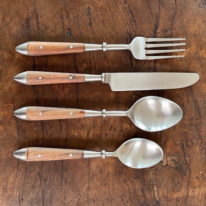 Hand made wooden handled cutlery set