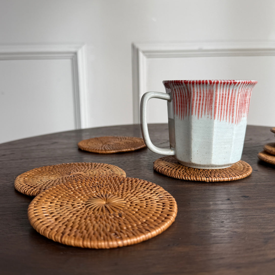 Hand woven coaster fine rattan coaster