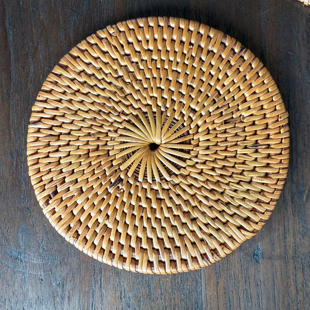 Hand woven coaster fine rattan coaster 