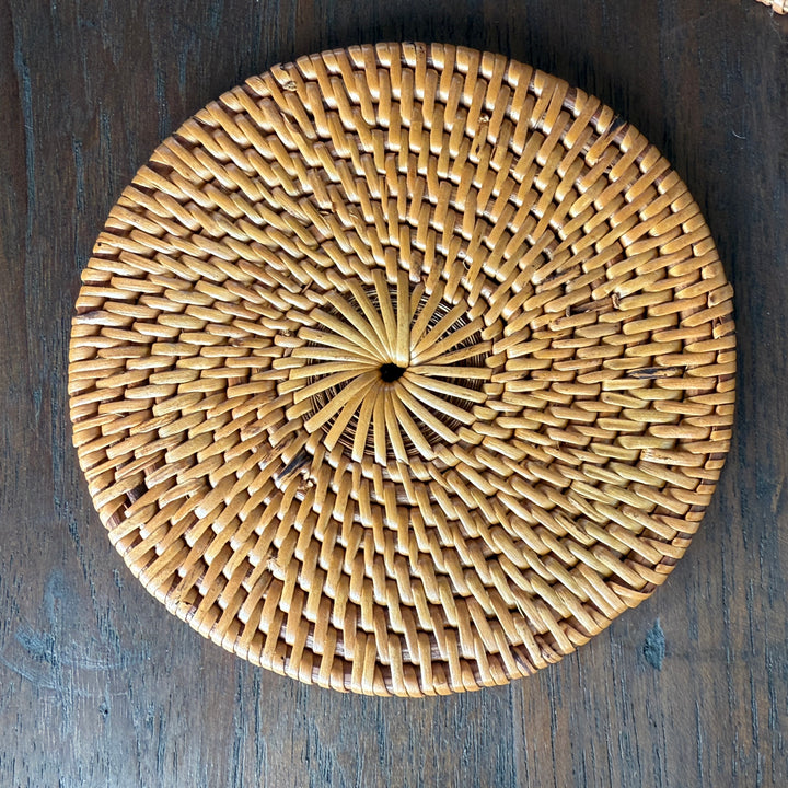 Hand woven coaster fine rattan coaster 
