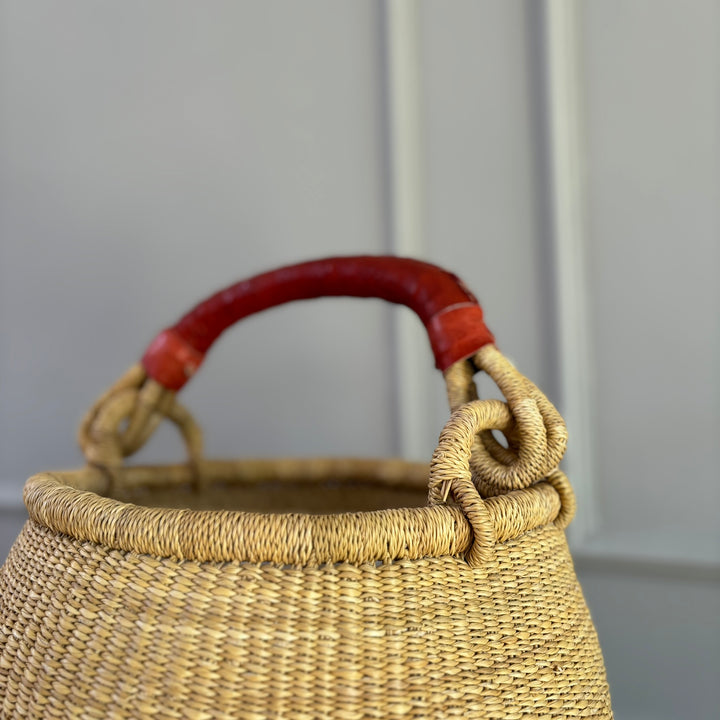 HAND WOVEN MARKET BASKET | AMBER