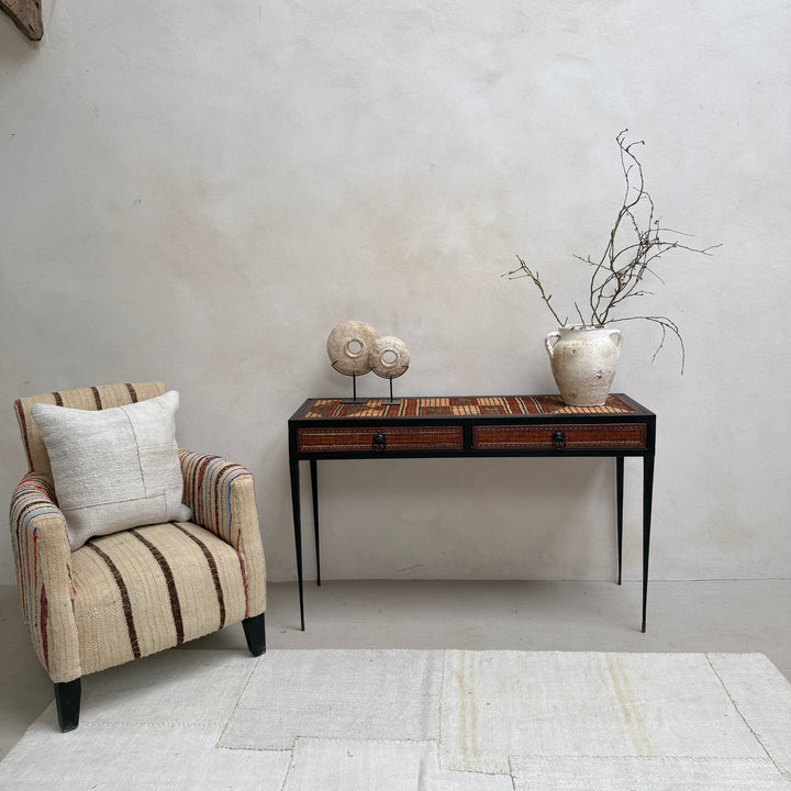 Handcrafted Nomadic Patterned Metal Console | Small 