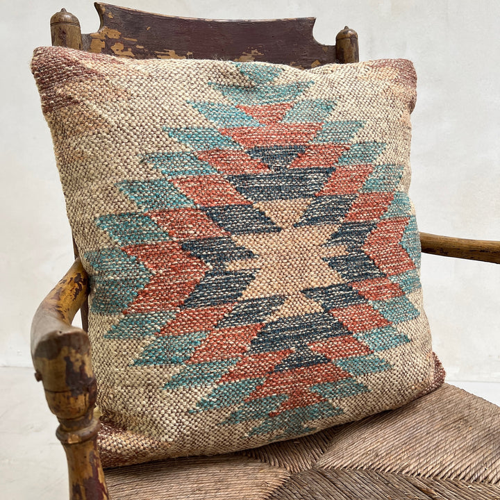 Handwoven Kilim Cushion | Blue