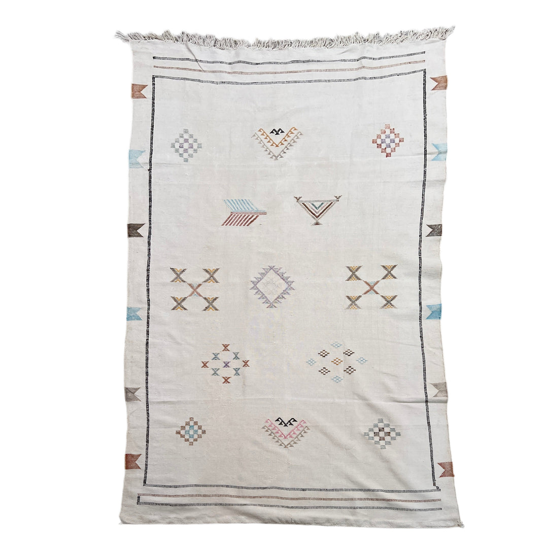 `Handwoven Moroccan Cactus Rug Cholla