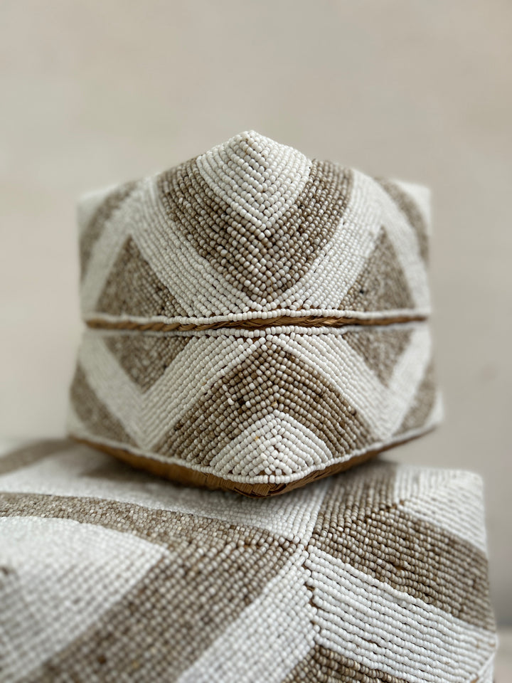 Handwoven beaded storage box | Rani