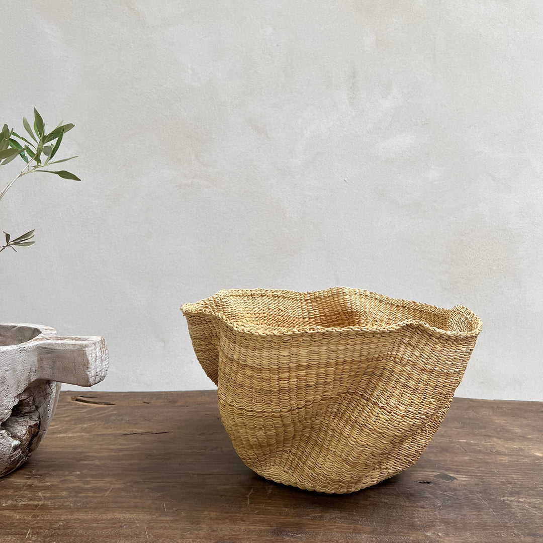 Handwoven waves storage basket | Malika d 