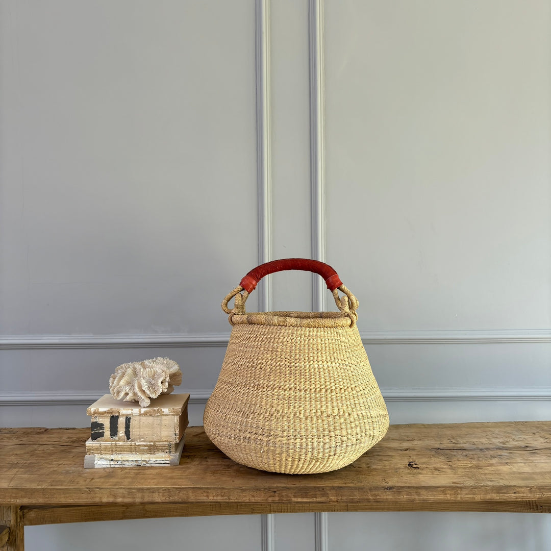 HAND WOVEN MARKET BASKET | AMBER