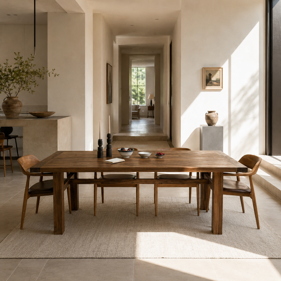 Reclaimed dark wood dining Table Henley 220cm x 100cm