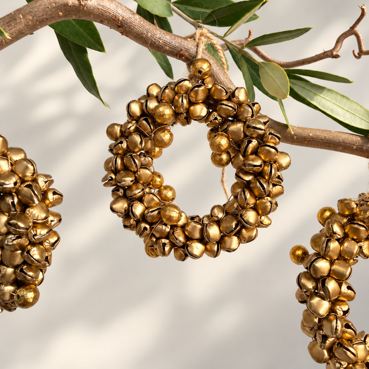 Antique Gold Bell Wreath Christmas Decoration
