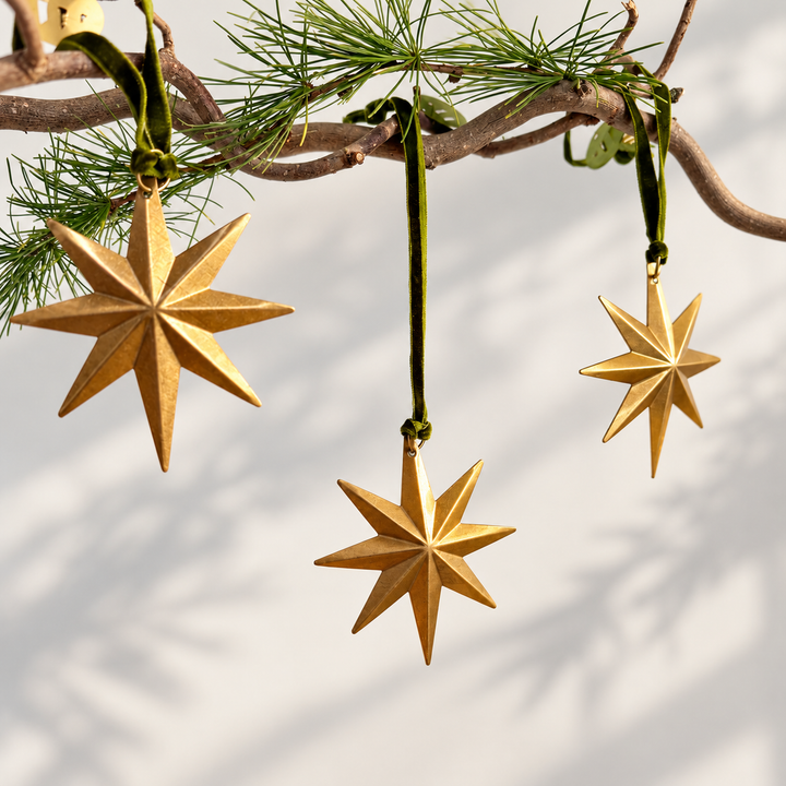 Gold Metal Star Christmas Decoration