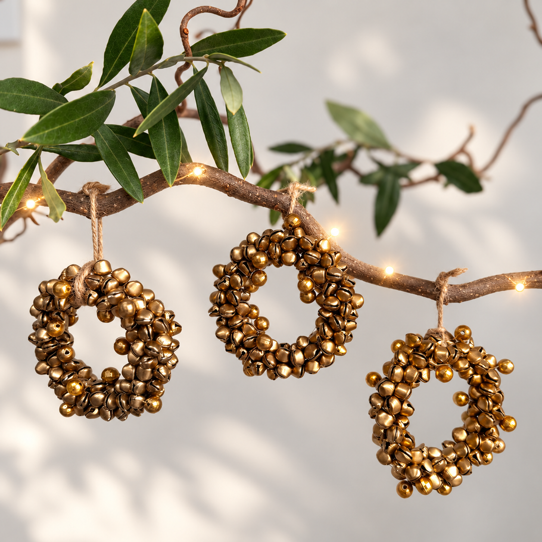 Antique Gold Bell Wreath Christmas Decoration