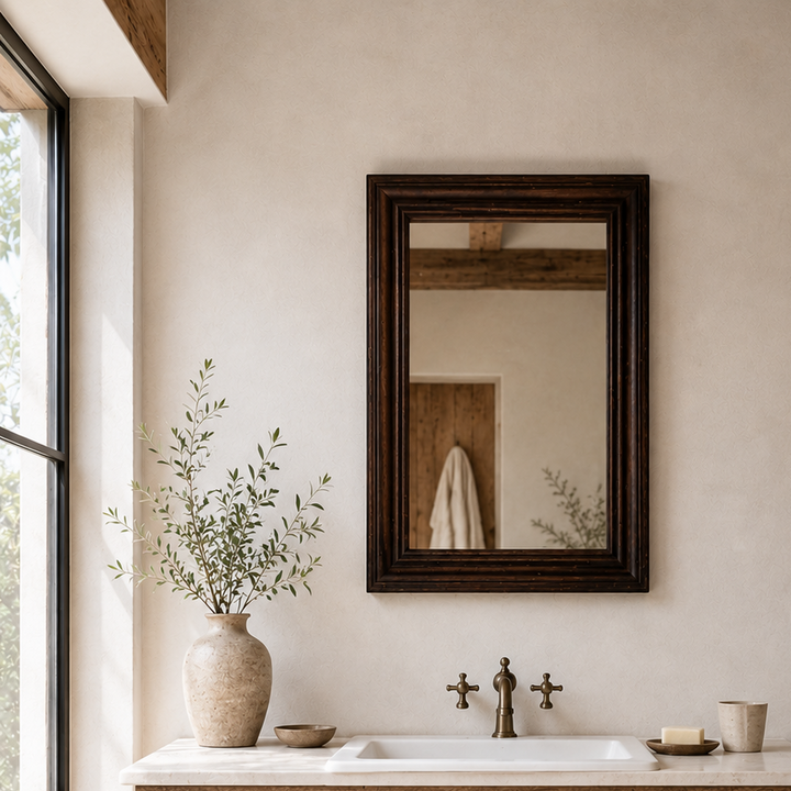 Antique Wooden Mirror with Original Dark Frame | Anki