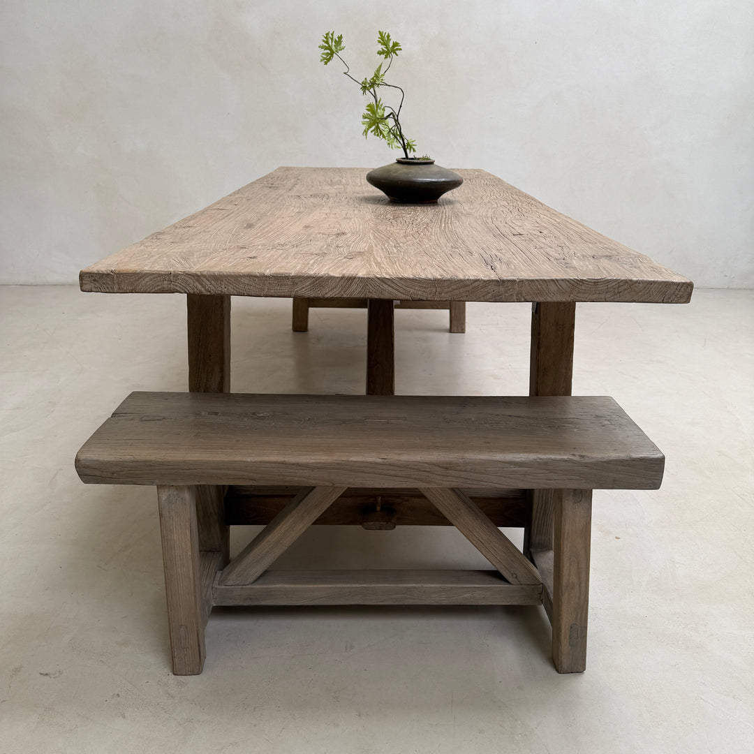 Reclaimed Elm Farmhouse Dining Table | Cambridge