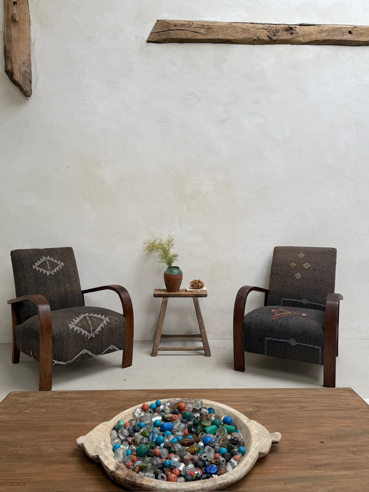 Antique Handwoven Kilim Armchair
