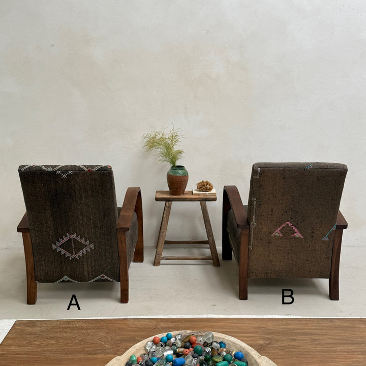 Antique Handwoven Kilim Armchair