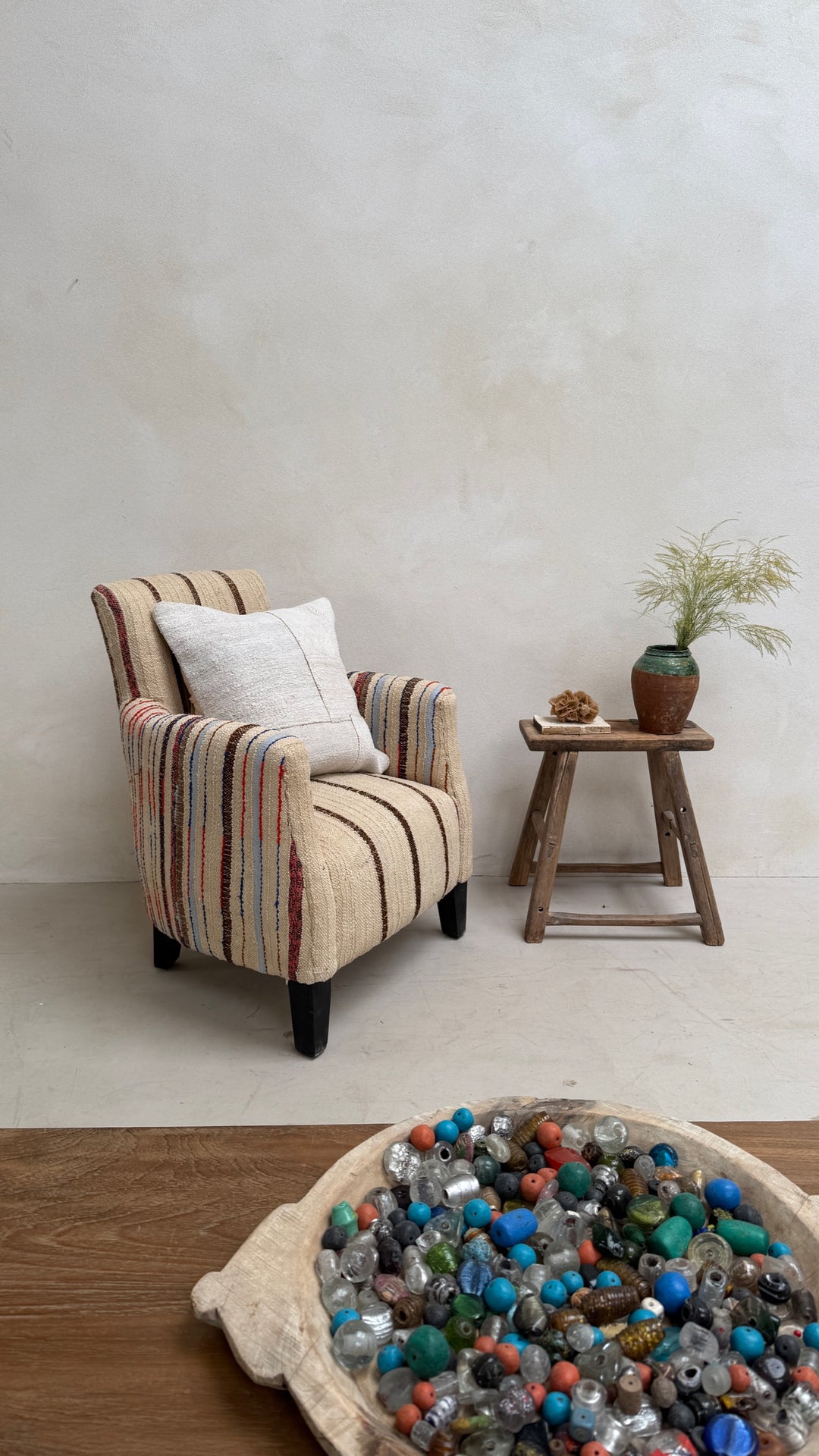 Antique Striped Haik Armchair