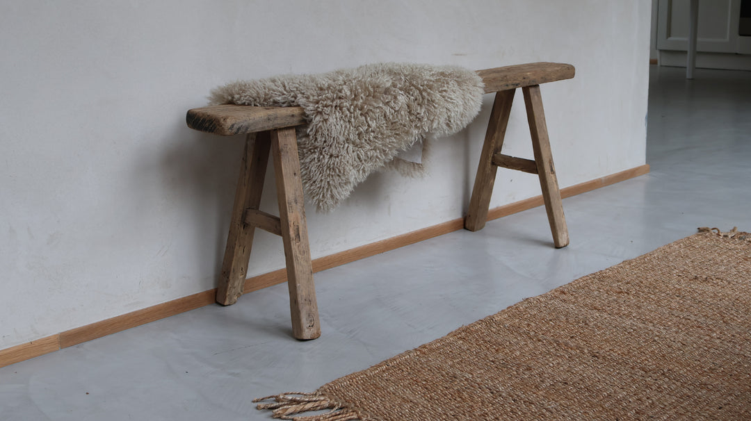 Antique Rustic Wooden Bench