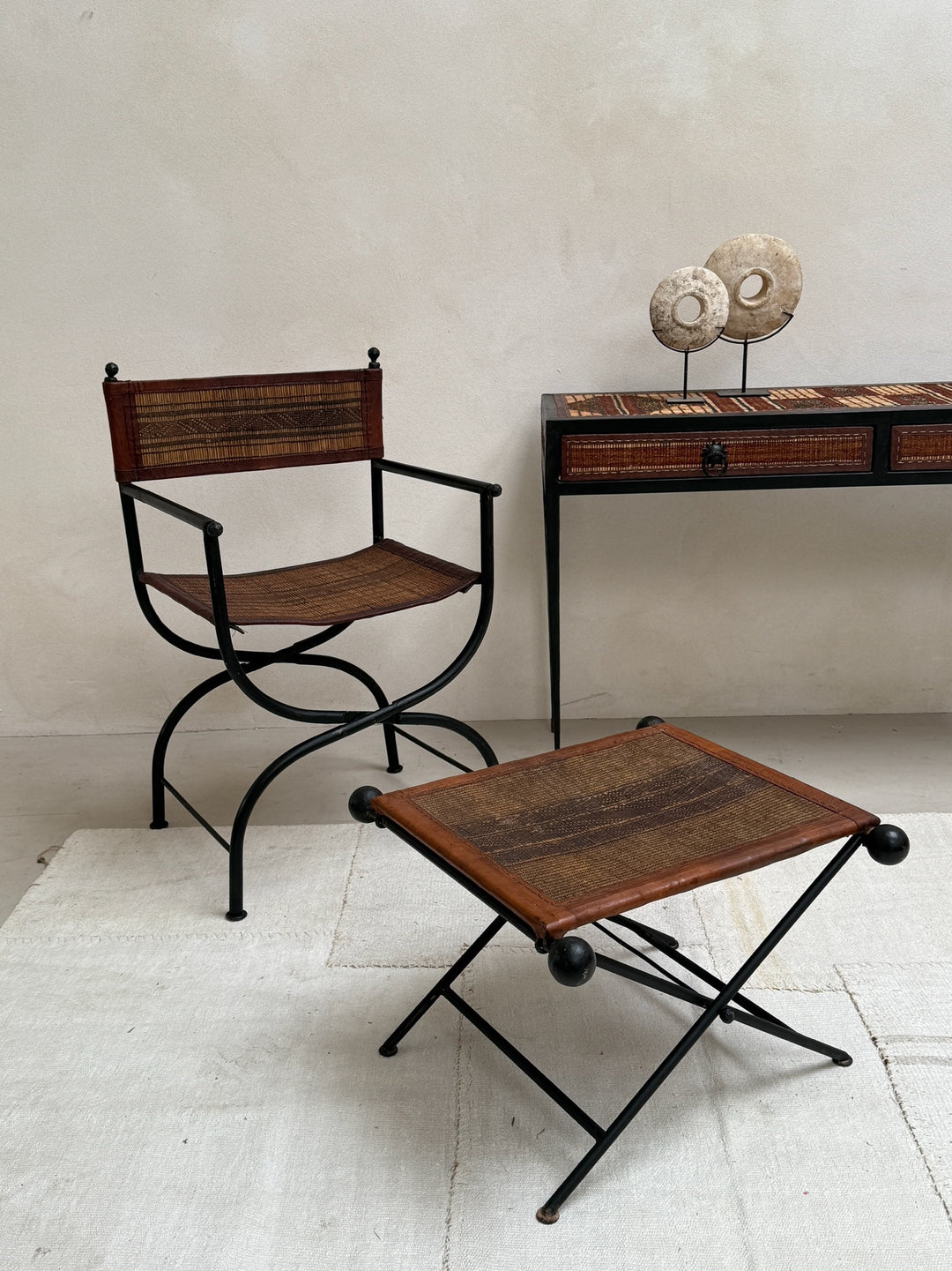 Antique Nomadic Patterned Campaign Chair