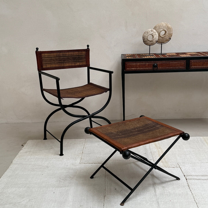 Antique Nomadic Patterned Campaign Chair