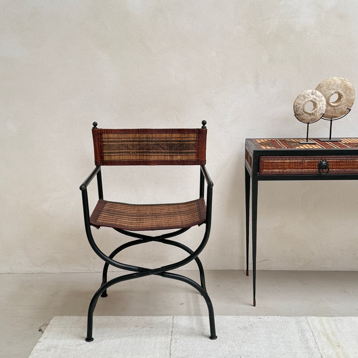 Antique Nomadic Patterned Campaign Chair