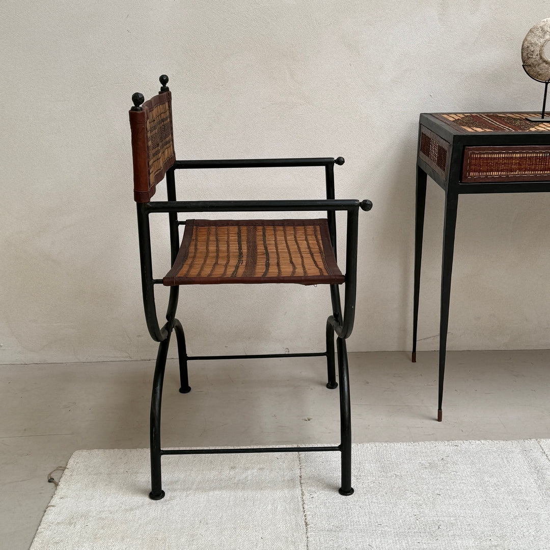 Antique Nomadic Patterned Campaign Chair