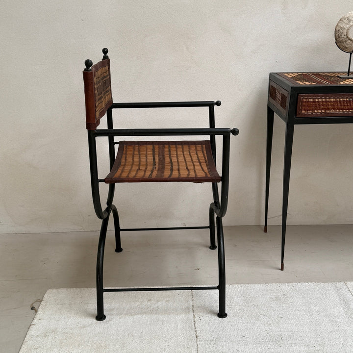Antique Nomadic Patterned Campaign Chair
