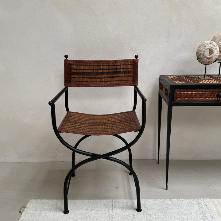 Antique Nomadic Stripe Campaign Chair