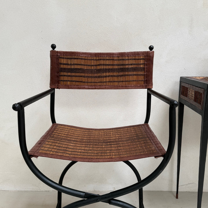 Antique Nomadic Stripe Campaign Chair