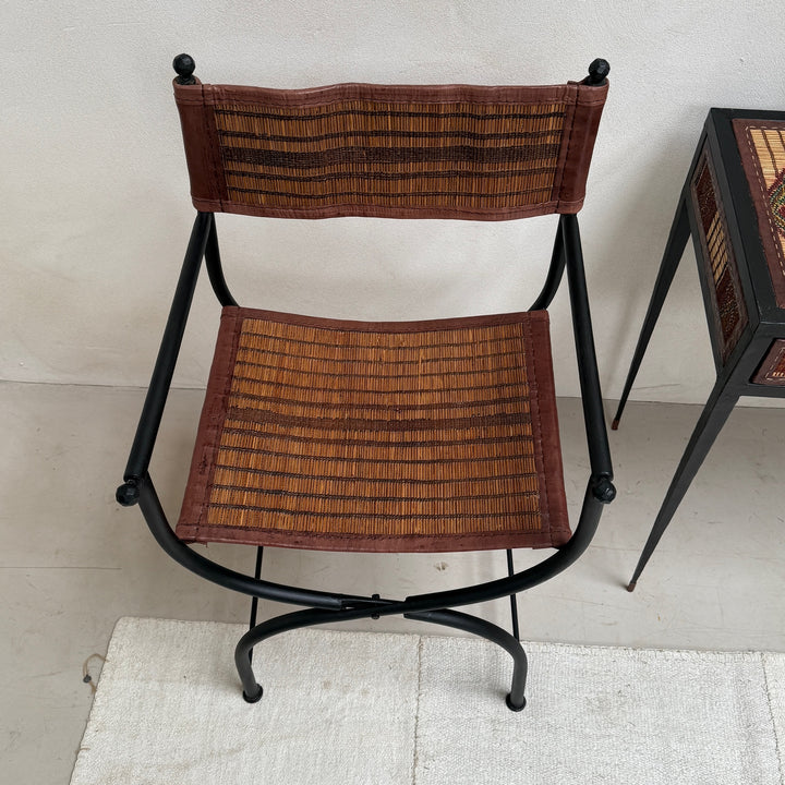 Antique Nomadic Stripe Campaign Chair