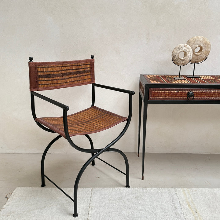 Antique Nomadic Stripe Campaign Chair