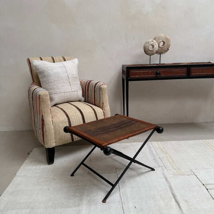 Antique Nomadic Textile Footstool