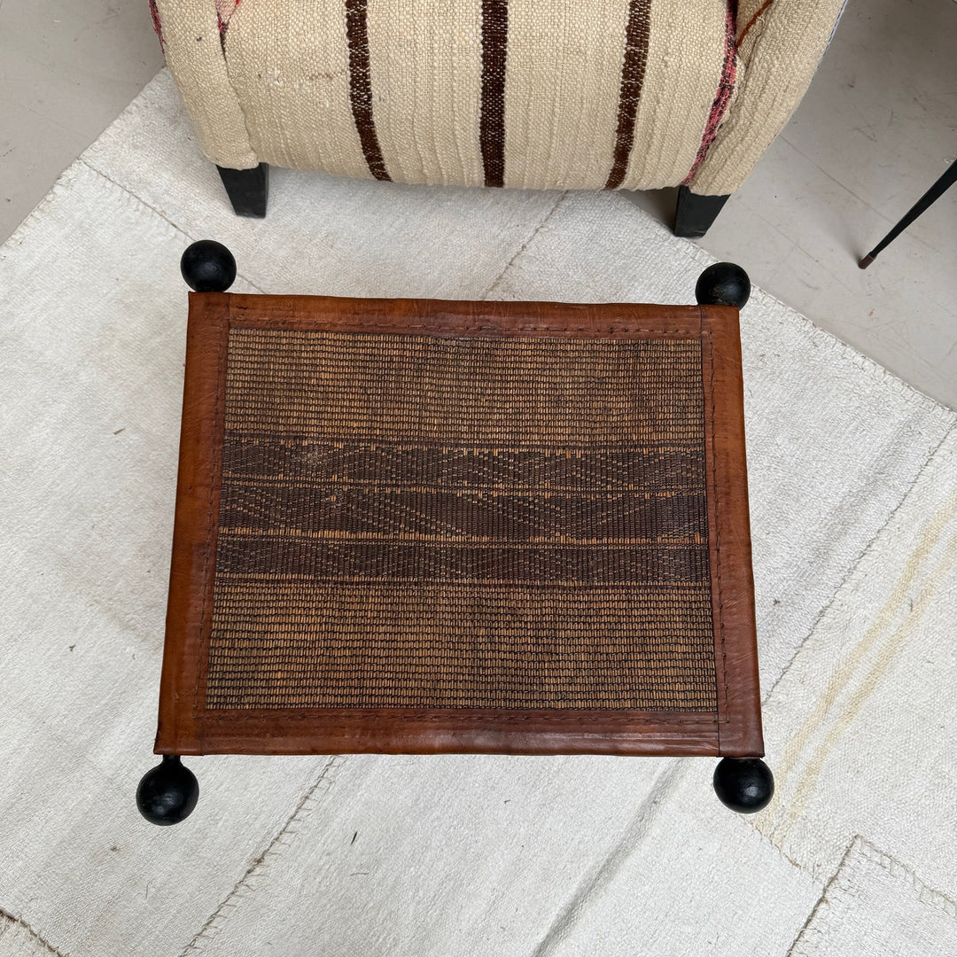 Antique Nomadic Textile Footstool