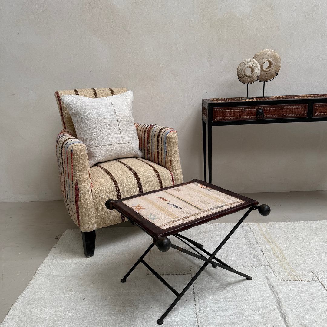 Antique Nomadic Textile Footstool