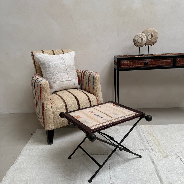 Antique Nomadic Textile Footstool