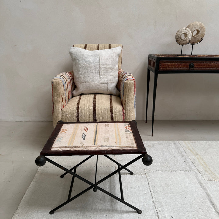 Antique Nomadic Textile Footstool